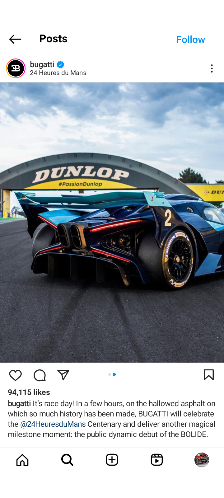 BUGATTI BOLIDE: Public Debut at 24 Hours of Le Mans Centenary