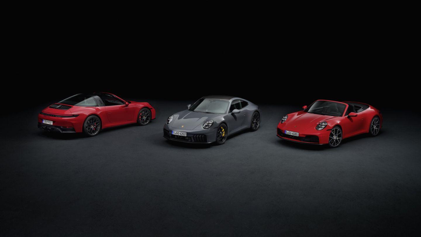 Cover for Porsche reveals face-lifted 992 with hybrid powertrain